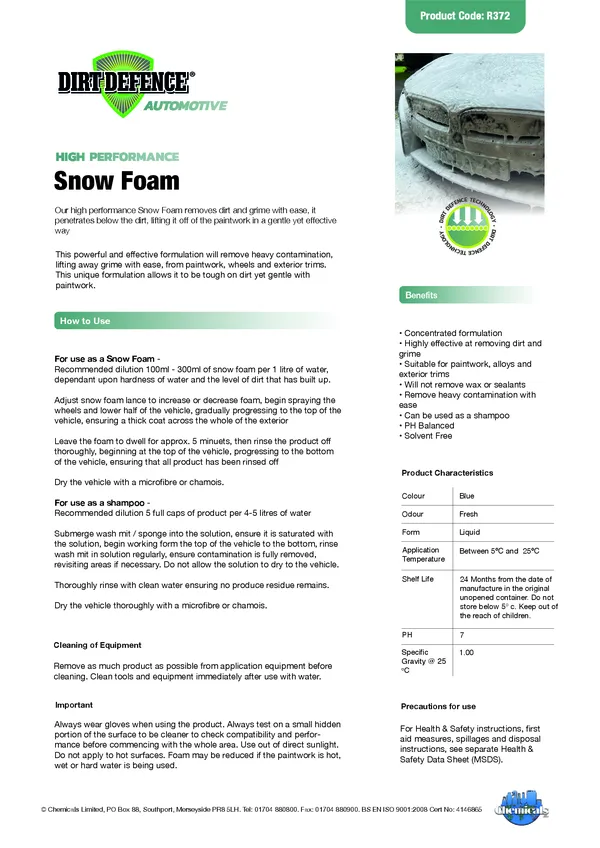 SNOW FOAM Datasheet PDF 